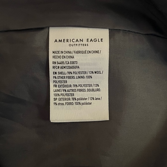 American Eagle Oversized Plaid Tie Waist Coat EUC - Picture 4 of 4